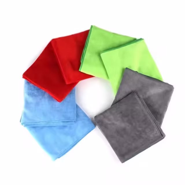 16x24inch Blue Microfibre Polyester Car Care Cloth 500gsm 1200gsm for Detailing Cleaning Drying Washing Towel with Print Logo