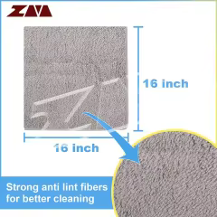 16\"x16\" Highly Absorbent Grey Microfiber Car Wash Towel Lint-Free Cleaning Cloths for Car Washing