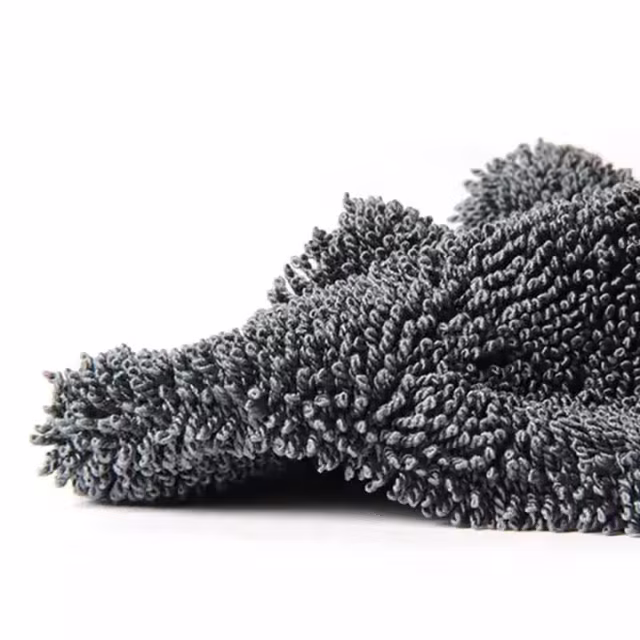 Gray 1200 Gsm 36x36 cm Drying Cloth Car Microfiber Twisted Towel