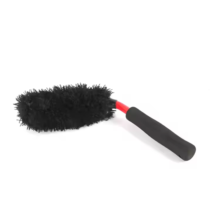 2-Piece Set Soft Microfiber Bending Car Tire Wheel Hub Detailing Brush Plastic and EVA Material for Auto Care Washing Cleaning