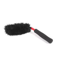 2-Piece Set Soft Microfiber Bending Car Tire Wheel Hub Detailing Brush Plastic and EVA Material for Auto Care Washing Cleaning
