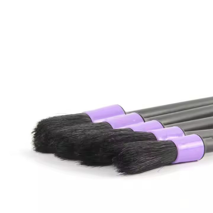 5 Pcs Set Soft Boar Bristles Car Detailing Brush Plastic Cleaning Brush for Car Care and Wash Usage