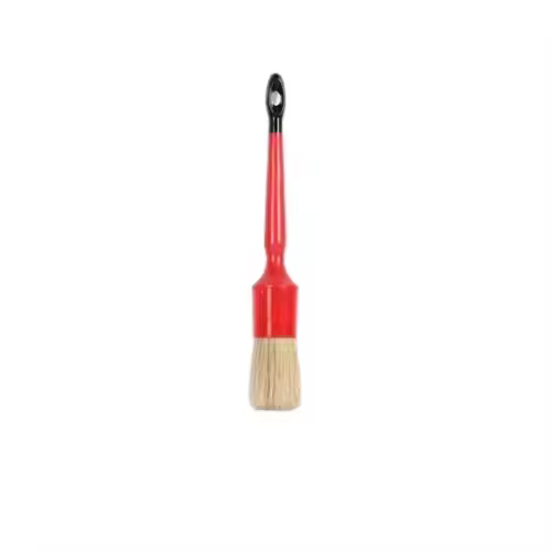 100% Boar Bristles Hair Car Cleaning Detailing Brush Red Colors Plastic Material for Car Care and Dust Removal
