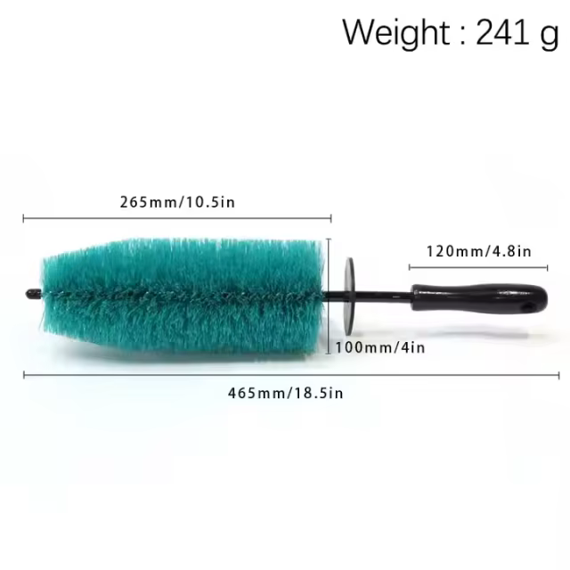 18 Inch Green Soft PP Bristles Car Detailing Wheel Tire Hub Brush for Car Detailing