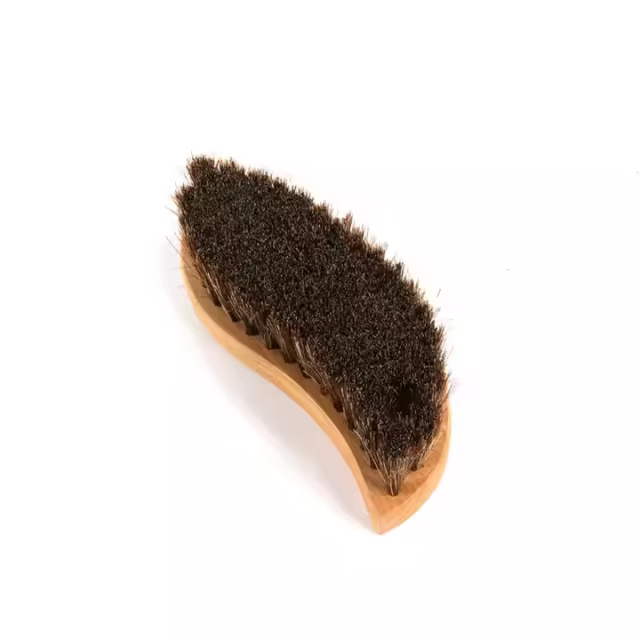 S -shaped Wooden Handle High -density Horse Bristles Leather Brush Car Interior Cleaning Details Brush for Care