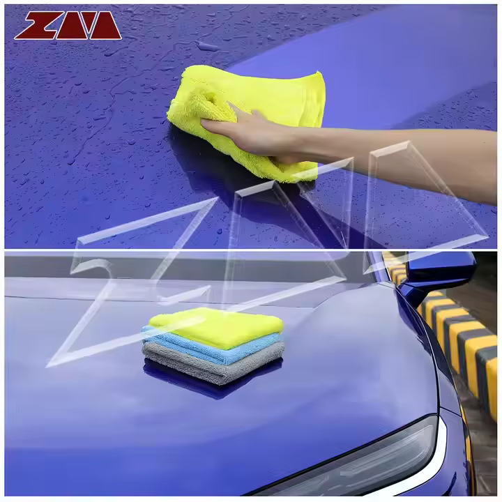 Microfiber Cleaning Cloths Car Interior Exterior Highly Absorbent Car Wash Rags Lint Free Cleaning Rag 16"x16" Yellow
