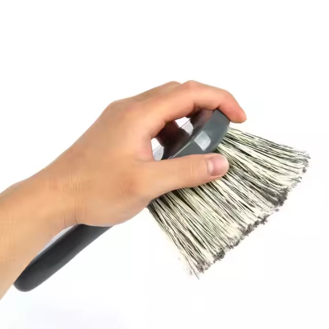 Gray PP Soft Hair Car Wheel and Tire Washing Cleaning Detailing Brush for Car Care and Wash Brushes