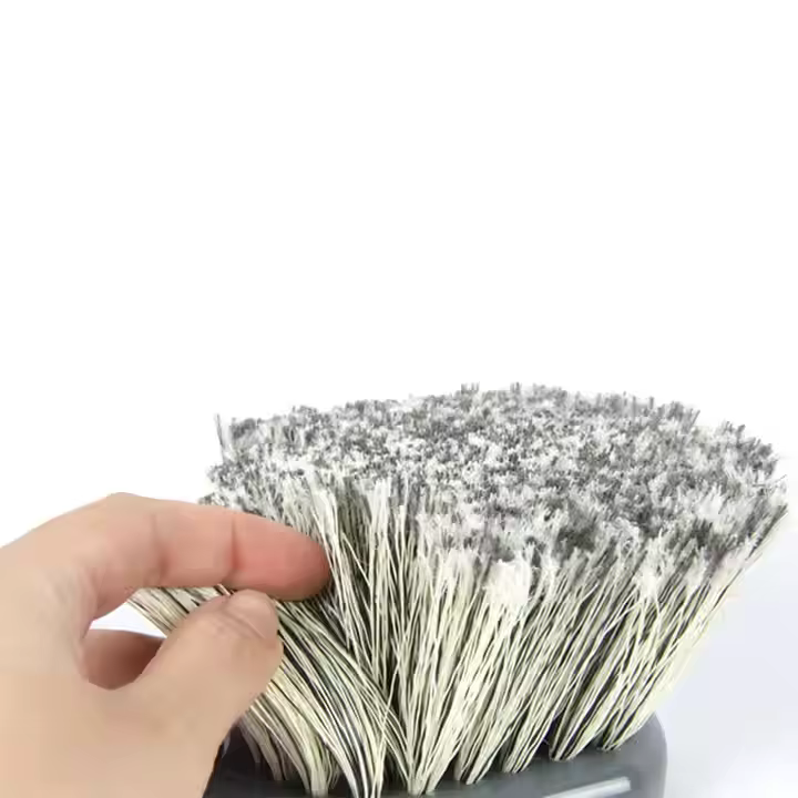 Gray PP Soft Hair Car Wheel and Tire Washing Cleaning Detailing Brush for Car Care and Wash Brushes