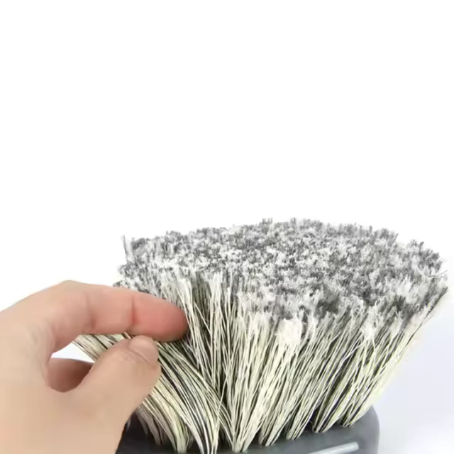 Gray PP Soft Hair Car Wheel and Tire Washing Cleaning Detailing Brush for Car Care and Wash Brushes