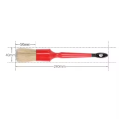 100% Boar Bristles Hair Car Cleaning Detailing Brush Red Colors Plastic Material for Car Care and Dust Removal