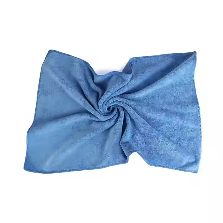 16x24inch Blue Microfibre Polyester Car Care Cloth 500gsm 1200gsm for Detailing Cleaning Drying Washing Towel with Print Logo