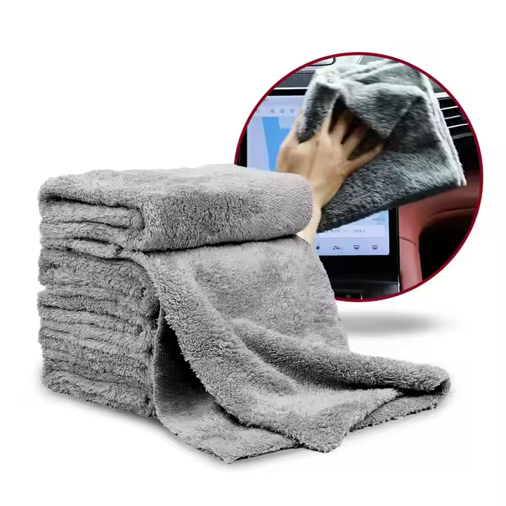 16\"x16\" Highly Absorbent Grey Microfiber Car Wash Towel Lint-Free Cleaning Cloths for Car Washing