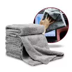 16\"x16\" Highly Absorbent Grey Microfiber Car Wash Towel Lint-Free Cleaning Cloths for Car Washing
