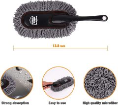 Microfiber Duster, Car Duster Kit,Interior & Exterior Cleaning Tools,Dashboard Detailing Brush,Scratch Lint Free,Pollen Removing,Extendable Handle,Truck,SUV,RV,Set of 2