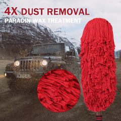 Roll over image to zoom in Car Duster Exterior Scratch Free,Car Dust Brush with Extendable Telescoping Handle to Remove Dust Pollen,Duster for Truck,and Motorcycle,Large Car Mop Duster Head with Wax Cotton Hair