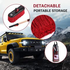 Roll over image to zoom in Car Duster Exterior Scratch Free,Car Dust Brush with Extendable Telescoping Handle to Remove Dust Pollen,Duster for Truck,and Motorcycle,Large Car Mop Duster Head with Wax Cotton Hair