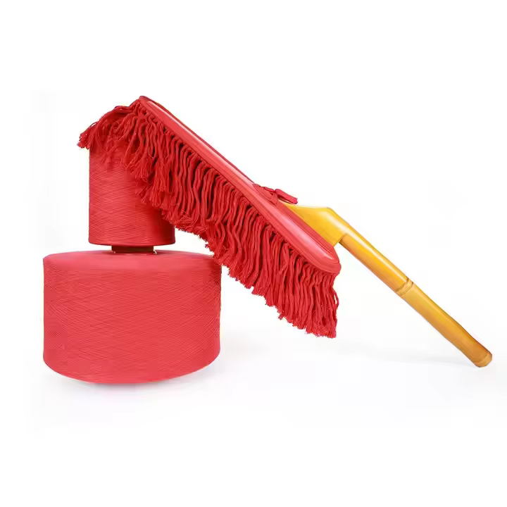 Wooden Handle Car Cleaning Brush Wax Cotton Car Cleaning duster Cotton Car Duster