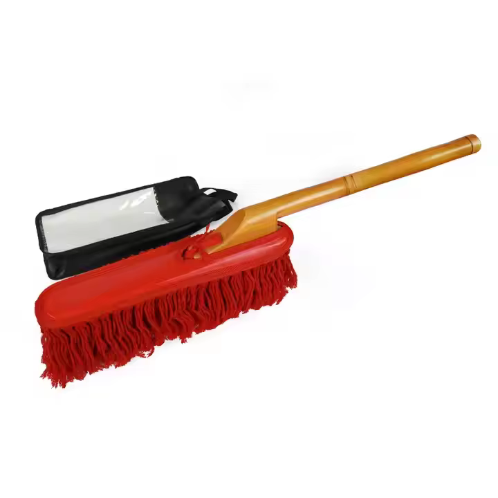 Wooden Handle Car Cleaning Brush Wax Cotton Car Cleaning duster Cotton Car Duster