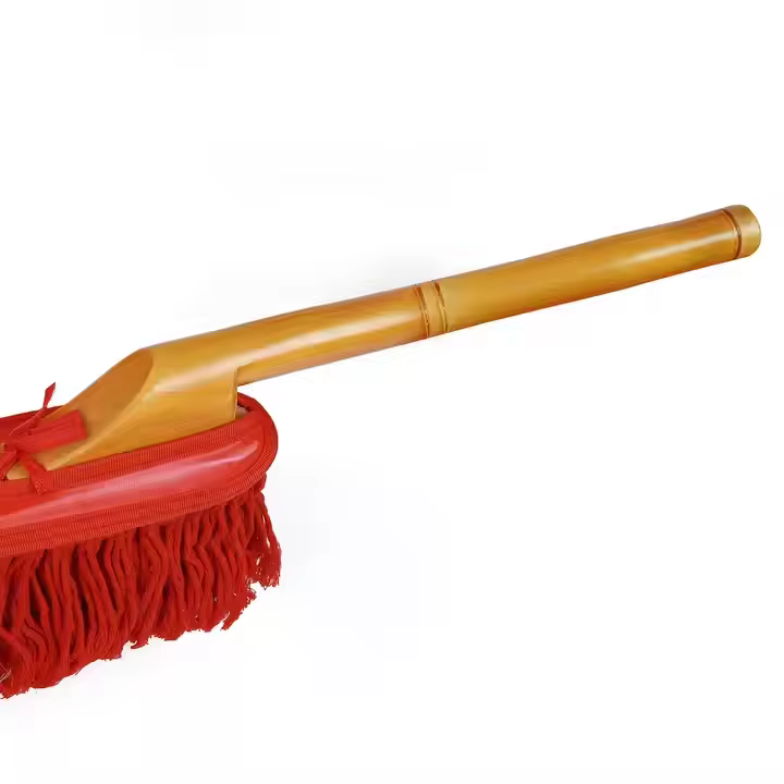 Wooden Handle Car Cleaning Brush Wax Cotton Car Cleaning duster Cotton Car Duster