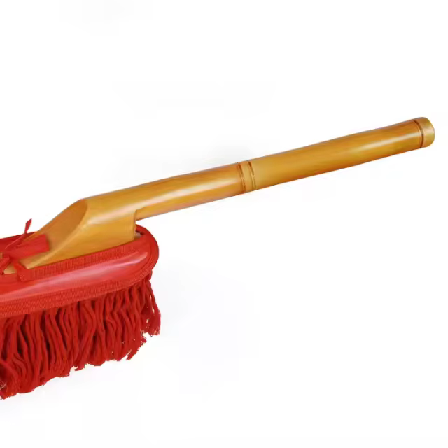 Wooden Handle Car Cleaning Brush Wax Cotton Car Cleaning duster Cotton Car Duster