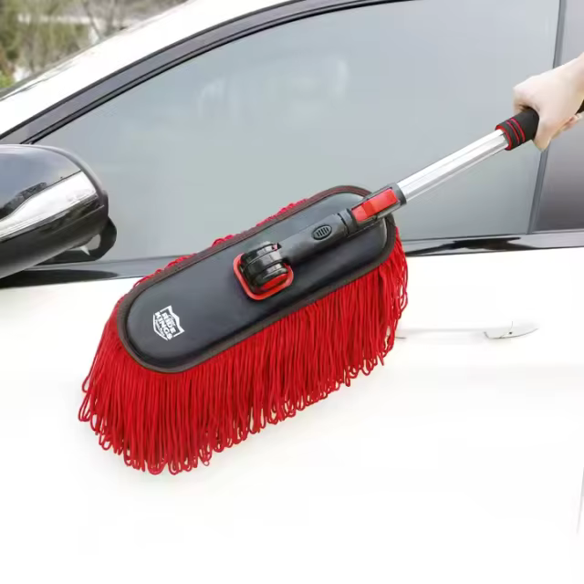 Car Duster Exterior，Scratch Free Soft Brush Kit for,Truck,SUV,RV and Motorcycle,Wax Cotton Hair, Extendable Handle,Car Feather Duster,No Lint