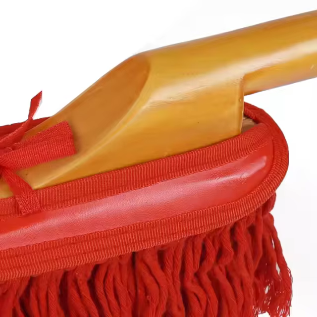 Wooden Handle Car Cleaning Brush Wax Cotton Car Cleaning duster Cotton Car Duster