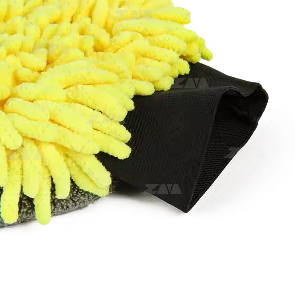 Yellow Double Side Car Cleaning Washing Mitt Gloves for Car Care