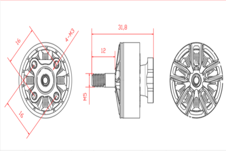 Drone Motor Series - T1-2207 2040KV