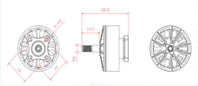 Drone Motor Series -T1-2808 1100KV