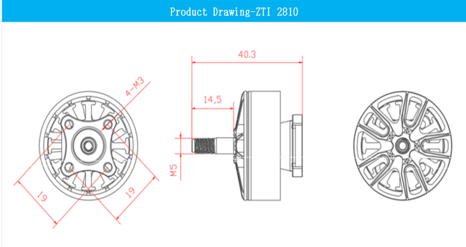 Drone Motor Series - T1-2810 1100KV