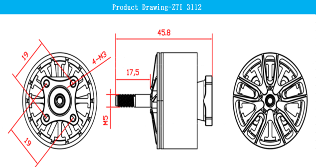 Drone Motor Series - T1-3112 900KV