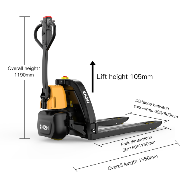 H2H Electric Pallet Truck 1500KG Capacity 1 Unit