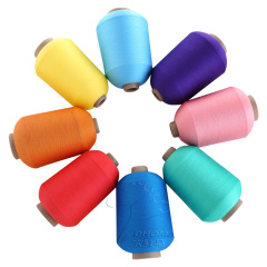 Polyester stretch yarn dyed polyester imitation nylon yarn 30d-450d