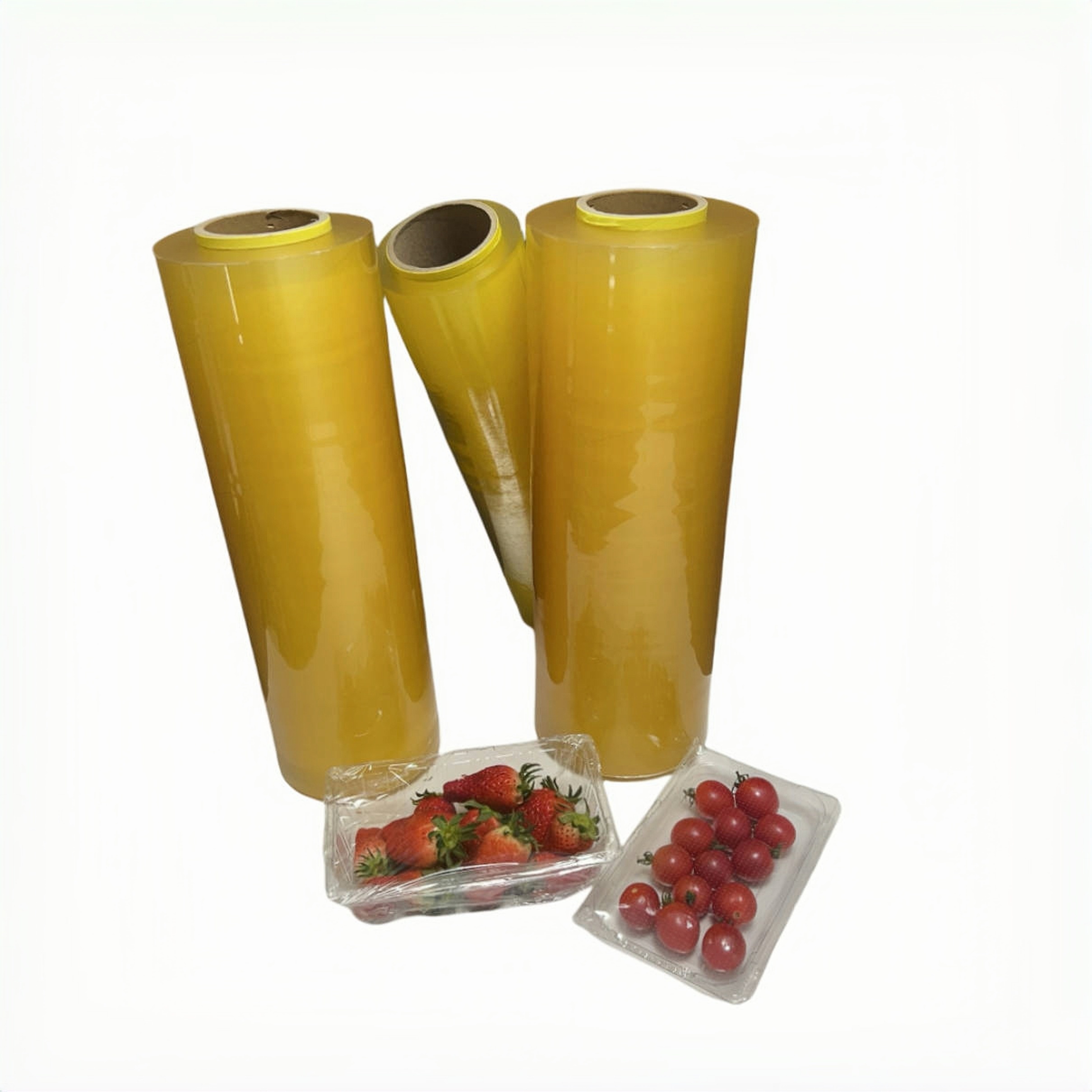 Film estirable de PVC para alimentos,Film transparente de PVC,grupo de paquetes estables