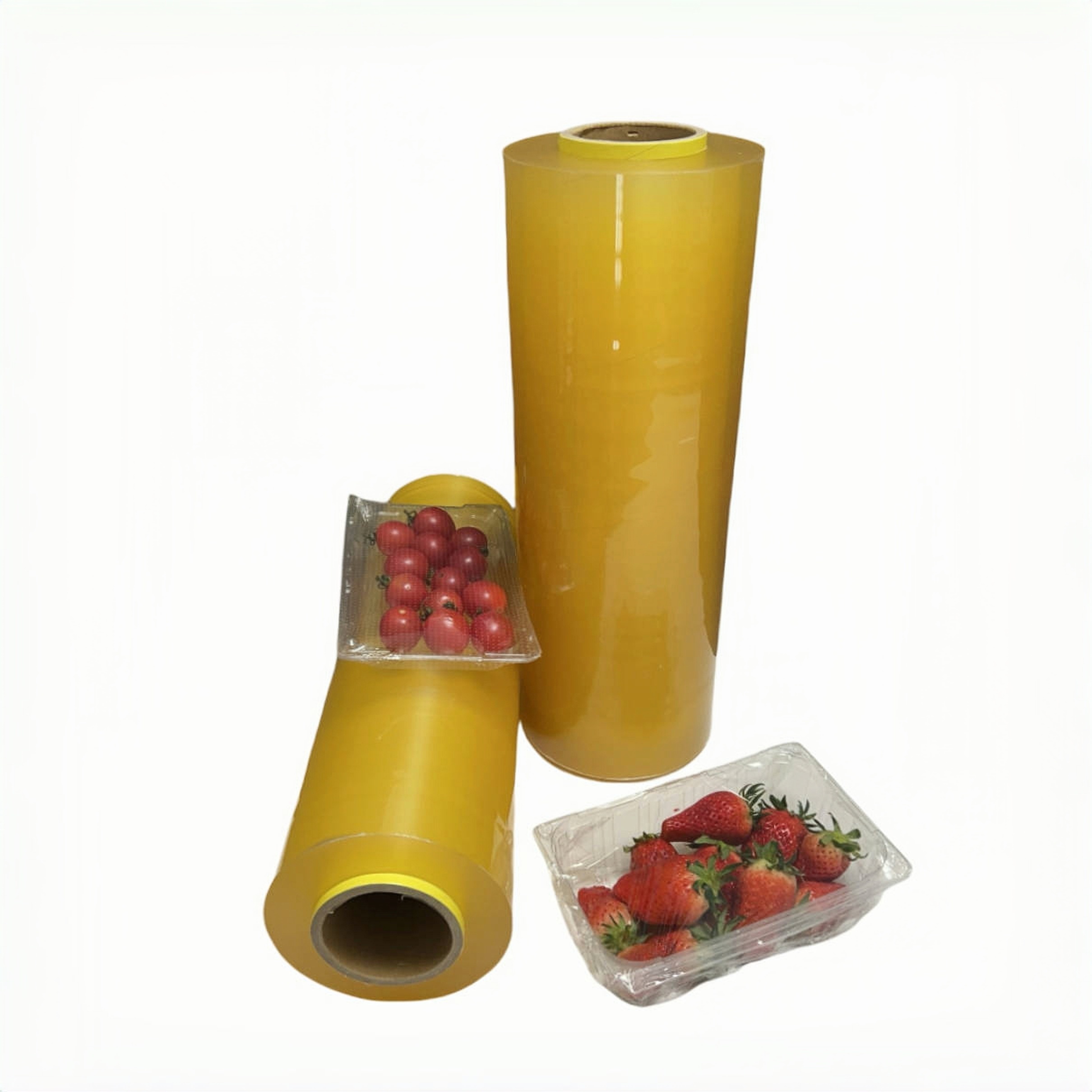 Film estirable de PVC para alimentos,Film transparente de PVC,grupo de paquetes estables