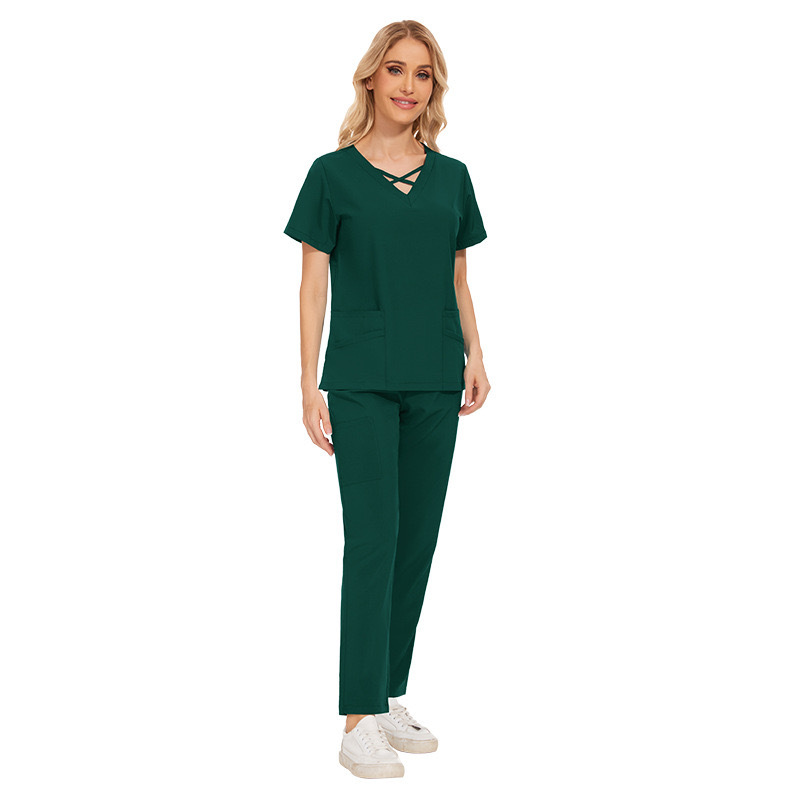 Crossover style at neckline