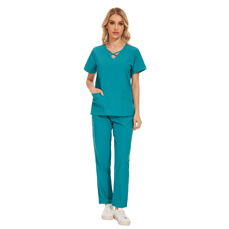 Crossover style at neckline