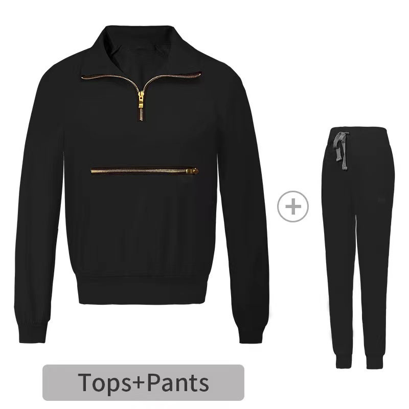 Long-sleeved horizontal zipper style