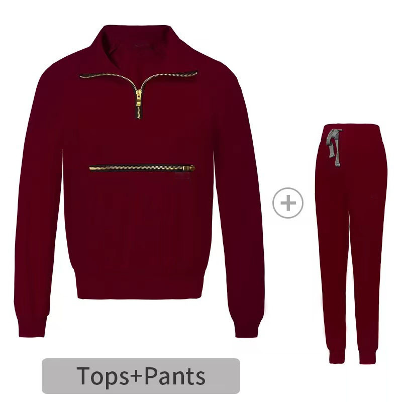 Long-sleeved horizontal zipper style