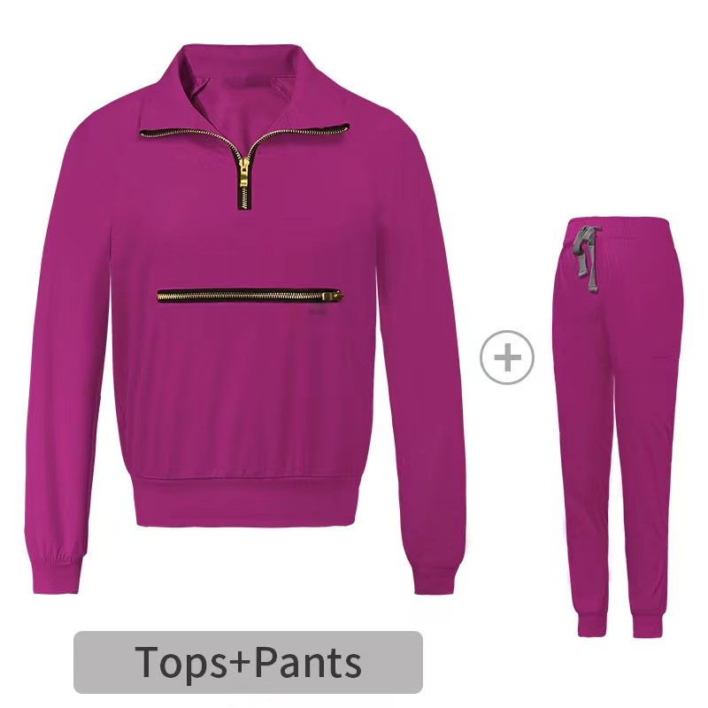 Long-sleeved horizontal zipper style