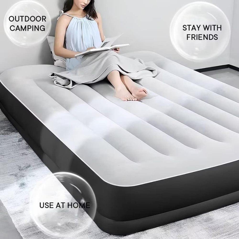 RINIUL Airbeds Inflatable beds Simple Inflatable beds Outdoor Camping Tent Folding Portable Inflatable beds - Queen Size
