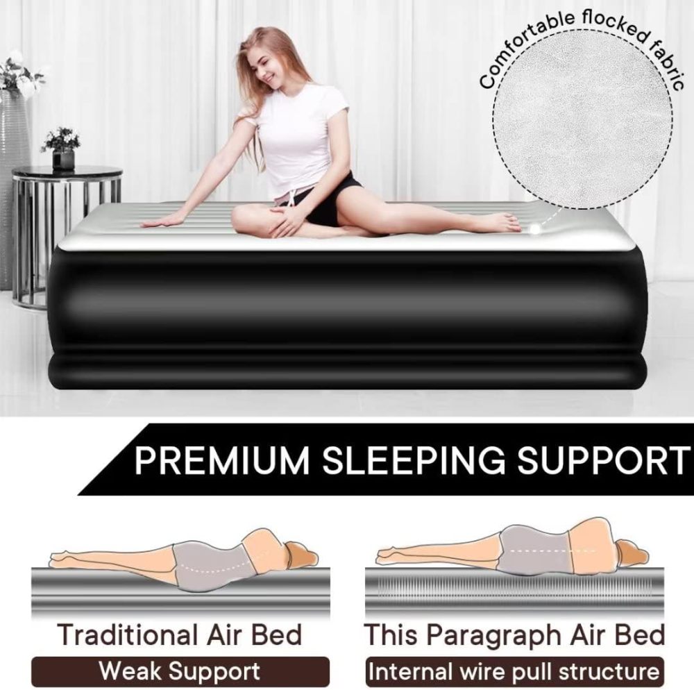 RINIUL Airbeds Inflatable beds Simple Inflatable beds Outdoor Camping Tent Folding Portable Inflatable beds - Queen Size