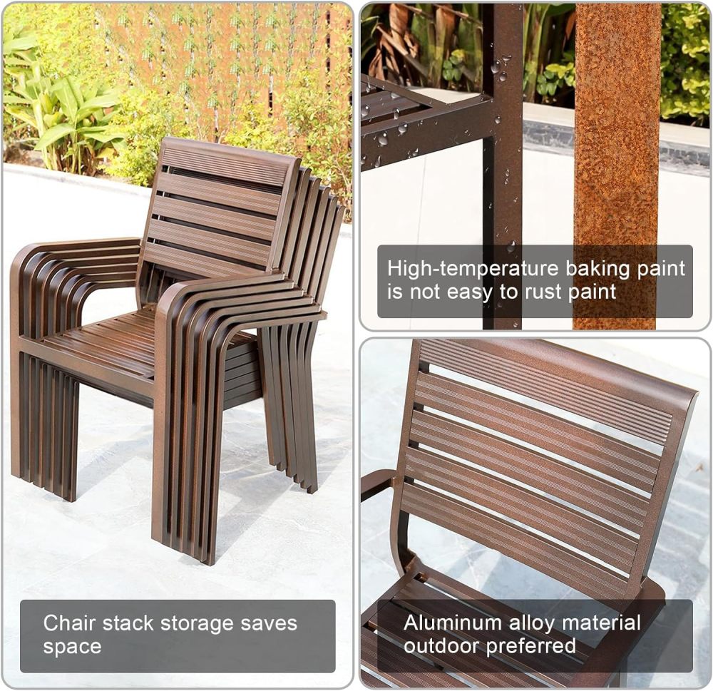 godohome Deluxe Aluminum Outdoor BBQ Table and Chair Ensemble – Versatile 6-Seater Patio Dining and Grilling Station