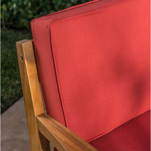GRENADA LOVE SEAT + COFFEE TABLE + RED CUSHION