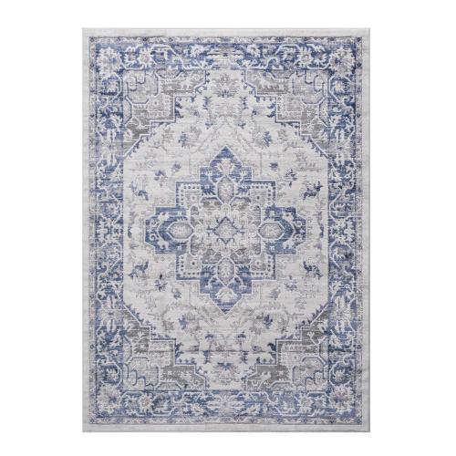 Collection 2X3 Blue/Grey/Oriental Non-Shedding Living Room Bedroom Dining Home Office Stylish and Stain Resistant Area Rug