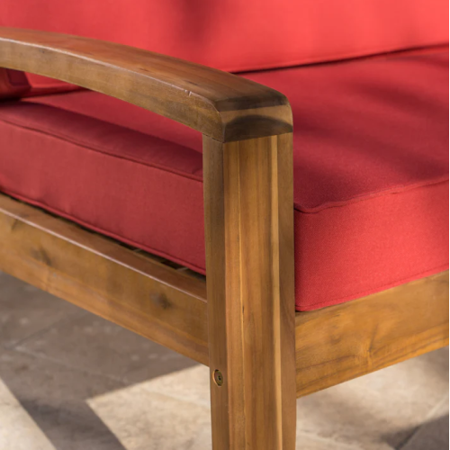GRENADA LOVE SEAT + COFFEE TABLE + RED CUSHION
