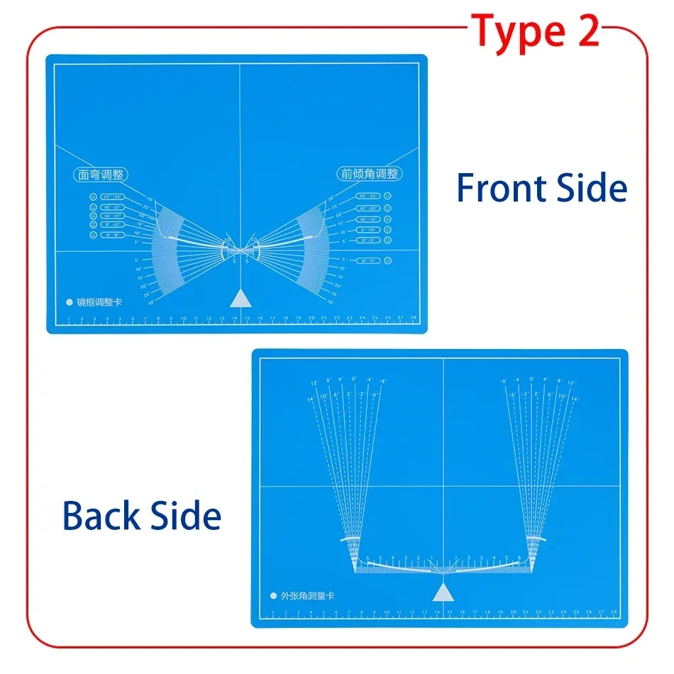 Double-sided Glasses Frame Adjustment Progressive Test Card External Opening Angle Measurement Repair for Optical Shop