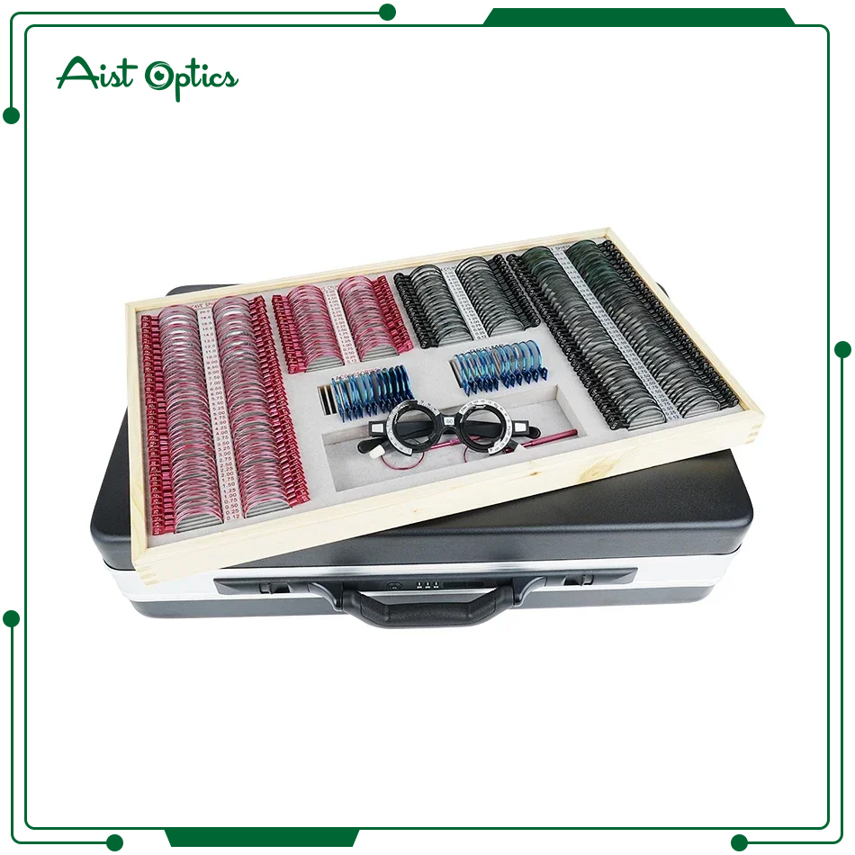 2024 Popular Optometric Trial Lens Set Optical 266 pieces Ophthalmic with Aluminum Box and Metal Frame Rings for Optometry Used