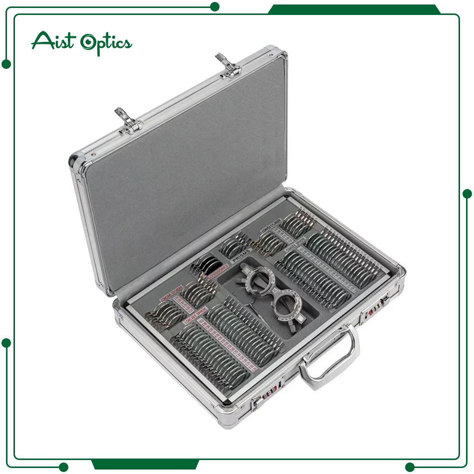Optometry Equipment 104 Trial Lens Set Metal Rims Aluminium Case + Free  Frame