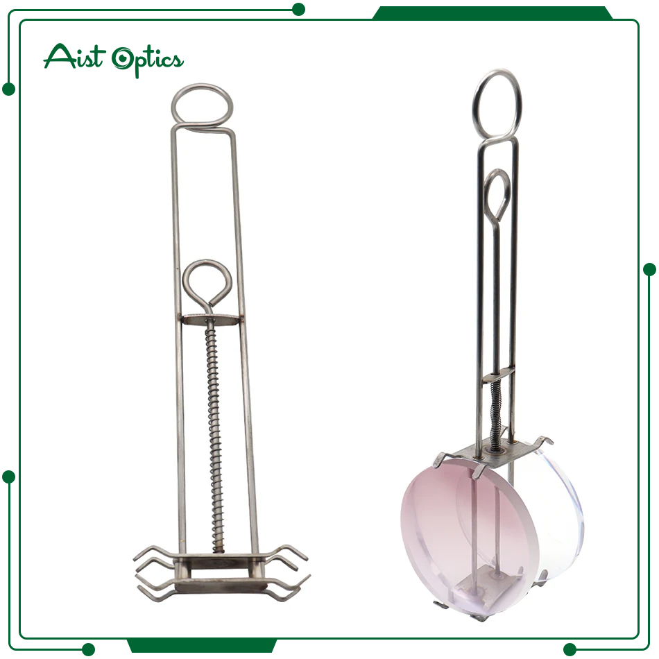 Optical Lens Tinting Holder Resin Lens Dyeing Clamps with Single Spring Metal Staining Clip for Eyewear Lenses Stainless Steel